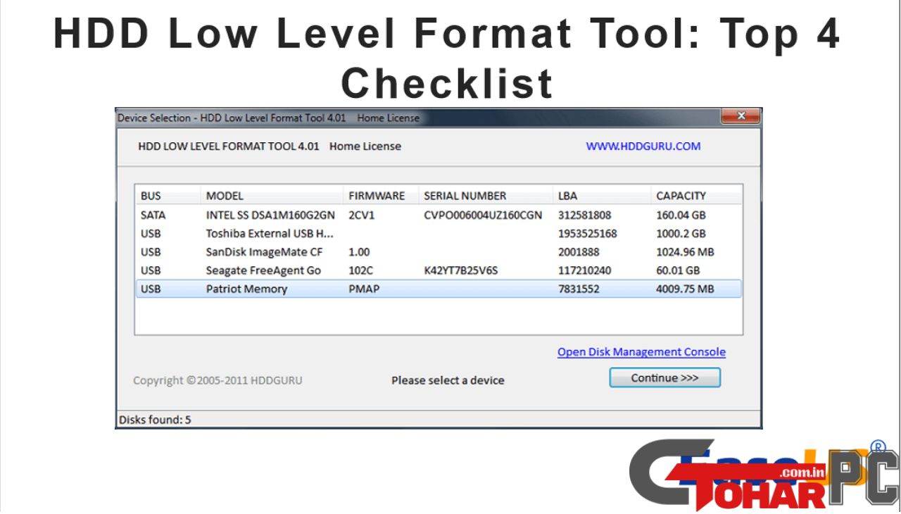 HDD Low Level Format Tool